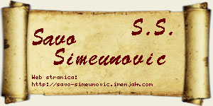 Savo Simeunović vizit kartica